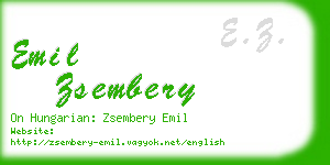 emil zsembery business card